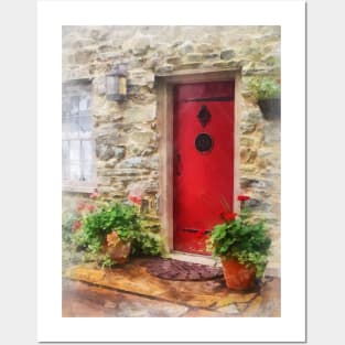 Suburbs - Geraniums by Red Door Posters and Art